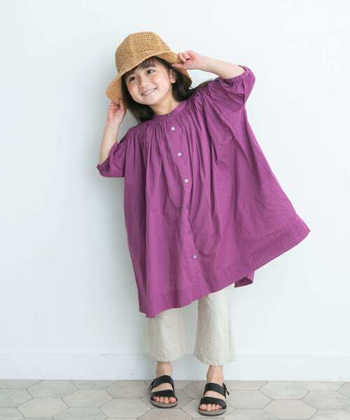 URBAN RESEARCH DOORS（アーバンリサーチドアーズ）の「『親子リンク』コットンボイルギャザーワンピース(KIDS)（ワンピース・キッズ・ピンク系その他/ネイビー/パープル系その他・105/135/120）」の15枚目の写真