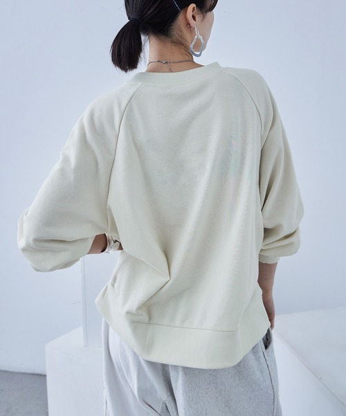 Fashion Letter(ファッションレター)の「バルーン袖 裏毛スウェット プルオーバー(スウェット・レディース・ブラック/カーキ/ブルー/アイボリー・M)」の13枚目の写真