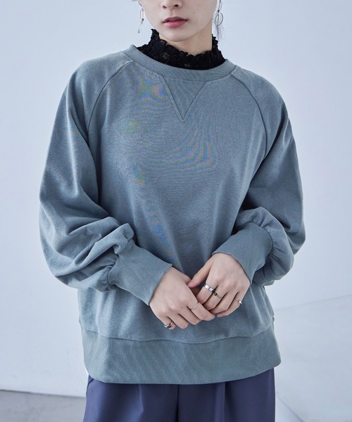 Fashion Letter(ファッションレター)の「バルーン袖 裏毛スウェット プルオーバー(スウェット・レディース・ブラック/カーキ/ブルー/アイボリー・M)」の5枚目の写真