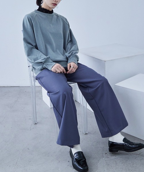 Fashion Letter(ファッションレター)の「バルーン袖 裏毛スウェット プルオーバー(スウェット・レディース・ブラック/カーキ/ブルー/アイボリー・M)」の18枚目の写真