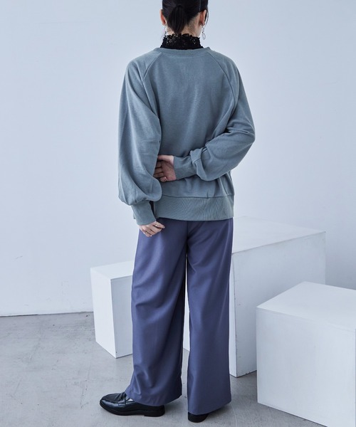 Fashion Letter(ファッションレター)の「バルーン袖 裏毛スウェット プルオーバー(スウェット・レディース・ブラック/カーキ/ブルー/アイボリー・M)」の10枚目の写真