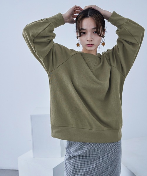 Fashion Letter(ファッションレター)の「バルーン袖 裏毛スウェット プルオーバー(スウェット・レディース・ブラック/カーキ/ブルー/アイボリー・M)」の6枚目の写真