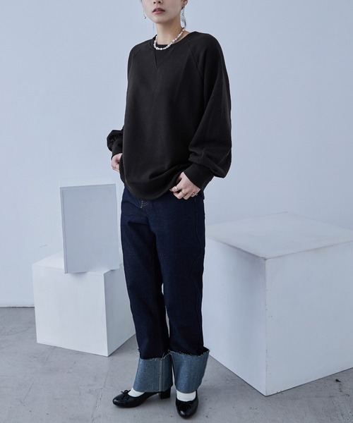 Fashion Letter(ファッションレター)の「バルーン袖 裏毛スウェット プルオーバー(スウェット・レディース・ブラック/カーキ/ブルー/アイボリー・M)」の20枚目の写真