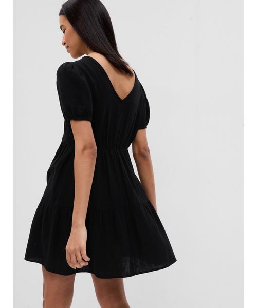 GAP（ギャップ）の「クリンクルガーゼ 袖コンシャス ティアードミニワンピース（ワンピース・レディース・ブルー/ホワイト/ブラック/コーラル/イエロー・S/L/XXS/M/XS）」の10枚目の写真