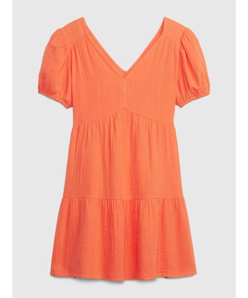 GAP（ギャップ）の「クリンクルガーゼ 袖コンシャス ティアードミニワンピース（ワンピース・レディース・ブルー/ホワイト/ブラック/コーラル/イエロー・S/L/XXS/M/XS）」の16枚目の写真