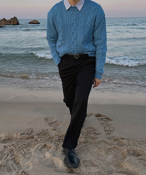 ASCLO（エジュクロ）の「【THE KLOBAL STAGE 韓国アイドル着用】ASCLO Mac Semi Wide Slacks（スラックス・メンズ・ブラック・SMALL/MEDIUM/LARGE）」の9枚目の写真