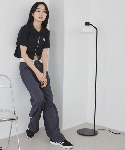 WEGO(ウィゴー)の「WEGO/ダブルZIPワンポイントリブT(Tシャツ/カットソー・レディース・ブルー/ブラック/ホワイト/ブラック系その他/グリーン/ホワイト系その他/オレンジ・FREE)」の15枚目の写真