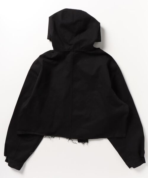 XU（エックスユー）の「ストリートファッション XU エックスユー crop hood zip jacket ジップアップジャケット オーバーサイズジャケット フードジャケット（ミリタリージャケット・メンズ・ブラック/カーキ・ONE SIZE）」の3枚目の写真
