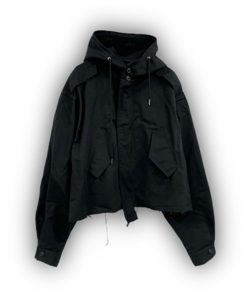 XU（エックスユー）の「ストリートファッション XU エックスユー crop hood zip jacket ジップアップジャケット オーバーサイズジャケット フードジャケット（ミリタリージャケット・メンズ・ブラック/カーキ・ONE SIZE）」の7枚目の写真