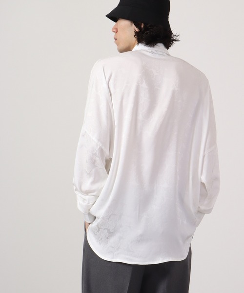 REGIEVO(レジエボ)の「Loose jacquard long sleeve shirt with chain / チェーン付き ルーズ ジャガード 長袖シャツ(シャツ/ブラウス・メンズ・ブラック/オフホワイト・L/M)」の9枚目の写真