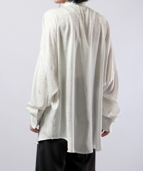 REGIEVO(レジエボ)の「Loose jacquard long sleeve shirt with chain / チェーン付き ルーズ ジャガード 長袖シャツ(シャツ/ブラウス・メンズ・ブラック/オフホワイト・L/M)」の15枚目の写真