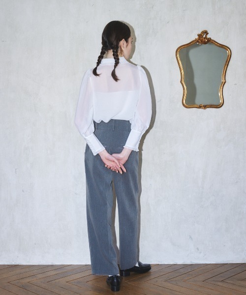 MIRO AMURETTE（ミロアミュレット）の「square collar chiffon blouse/シフォンブラウス（シャツ/ブラウス・レディース・ホワイト/ブラック・FREE）」の19枚目の写真