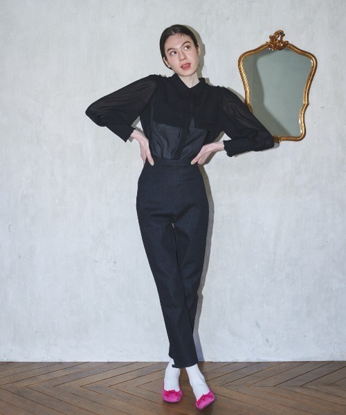 MIRO AMURETTE（ミロアミュレット）の「square collar chiffon blouse/シフォンブラウス（シャツ/ブラウス・レディース・ホワイト/ブラック・FREE）」の8枚目の写真