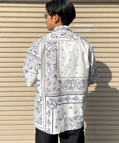 RVCA ルーカ 総柄半袖シャツ ホワイト RVCA(ルーカ) &frasl; 半袖シャツ&frasl;M&frasl;コットン&frasl;ホワイト&frasl;白&frasl;総柄&frasl;HOT FUDGE