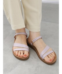 Samansa Mos2 blue | 2WAYアシンメトリーサンダル(サンダル)