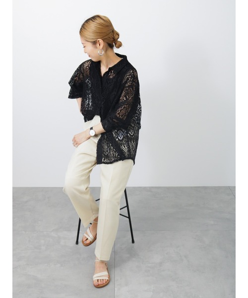 Samansa Mos2 blue（サマンサモスモスブルー）の「2WAYアシンメトリーサンダル（サンダル・レディース・ラベンダー/キナリ/ブラック・MEDIUM/LARGE）」の9枚目の写真