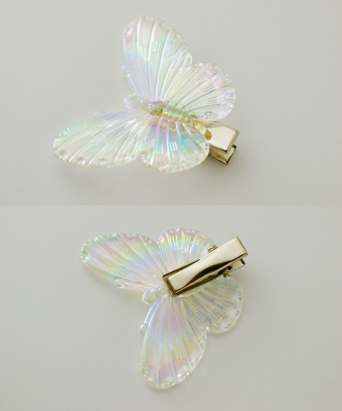 Catherine Cottage（キャサリンコテージ）の「【ZOZO限定】オーロラちょうちょクリップ5個セット（バレッタ/ヘアクリップ・キッズ・ピンク/クリア・FREE）」の6枚目の写真