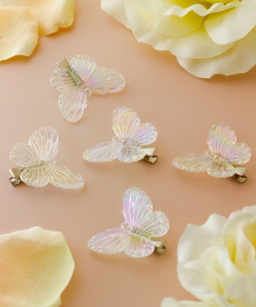 acca 蝶模様 ヘアクリップベージュ ピンク 約8cm 20220720_7.jpg