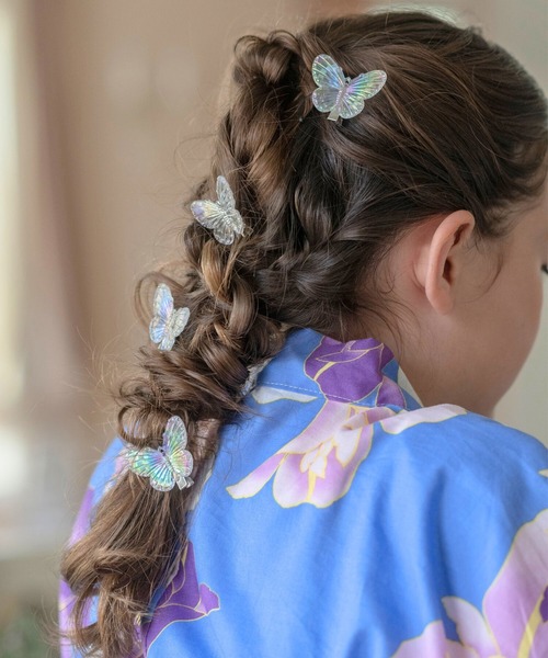 Catherine Cottage（キャサリンコテージ）の「【ZOZO限定】オーロラちょうちょクリップ5個セット（バレッタ/ヘアクリップ・キッズ・ピンク/クリア・FREE）」の10枚目の写真