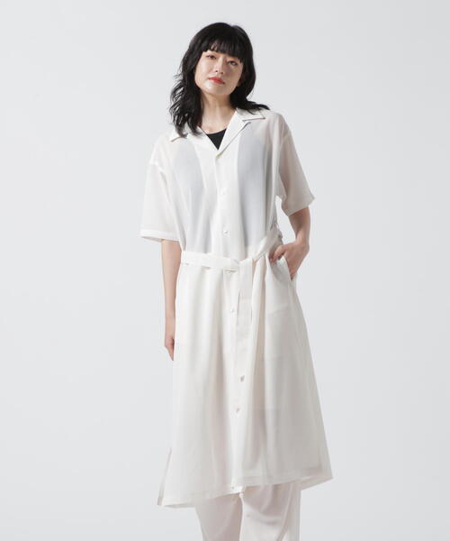schott（ショット）の「【Women's】Schott/ショット/CIFFON SHIRT ONE PIECE/シフォンシャツ ワンピース（ワンピース・レディース・ブラック/ホワイト系2・F）」の13枚目の写真