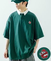 SIDEWAY STANCE | 【SIDEWAY STANCE】USコットン ワンポイント 刺繍 半袖ラガーシャツ(ポロシャツ)