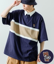 SIDEWAY STANCE | 【SIDEWAY STANCE】USコットン ワンポイント 刺繍 半袖ラガーシャツ(ポロシャツ)