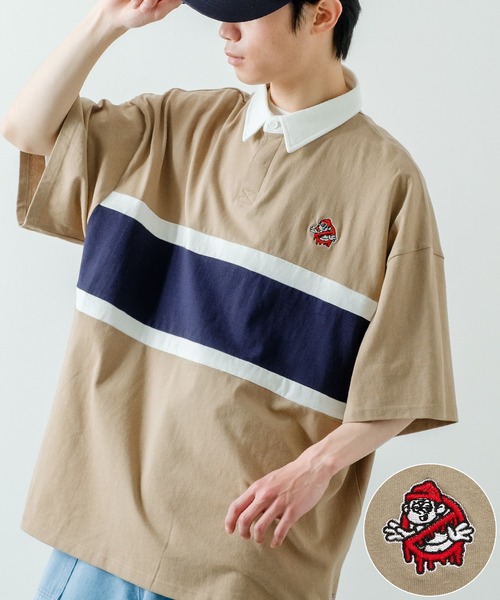 SIDEWAY STANCE（サイドウェイスタンス）の「【SIDEWAY STANCE】USコットン ワンポイント 刺繍 半袖ラガーシャツ（ポロシャツ・メンズ・グリーン系その他/ブラック系その他2/グレー系その他/グリーン/ブルー系その他/グリーン系その他3/ベージュ系その他2/ブラック系その他3/ブルー/ベージュ/ブラック/ブラック系その他/ベージュ系その他3/グリーン系その他2/ベージュ系その他/グレー・MEDIUM/X-LARGE/LARGE）」の10枚目の写真