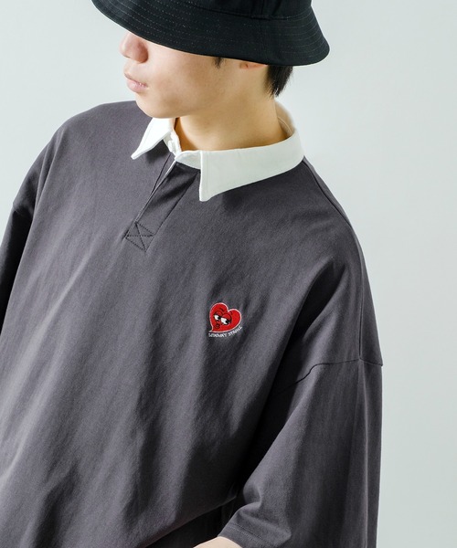 SIDEWAY STANCE（サイドウェイスタンス）の「【SIDEWAY STANCE】USコットン ワンポイント 刺繍 半袖ラガーシャツ（ポロシャツ・メンズ・グリーン系その他/ブラック系その他2/グレー系その他/グリーン/ブルー系その他/グリーン系その他3/ベージュ系その他2/ブラック系その他3/ブルー/ベージュ/ブラック/ブラック系その他/ベージュ系その他3/グリーン系その他2/ベージュ系その他/グレー・MEDIUM/X-LARGE/LARGE）」の22枚目の写真