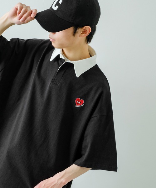 SIDEWAY STANCE（サイドウェイスタンス）の「【SIDEWAY STANCE】USコットン ワンポイント 刺繍 半袖ラガーシャツ（ポロシャツ・メンズ・グリーン系その他/ブラック系その他2/グレー系その他/グリーン/ブルー系その他/グリーン系その他3/ベージュ系その他2/ブラック系その他3/ブルー/ベージュ/ブラック/ブラック系その他/ベージュ系その他3/グリーン系その他2/ベージュ系その他/グレー・MEDIUM/X-LARGE/LARGE）」の17枚目の写真