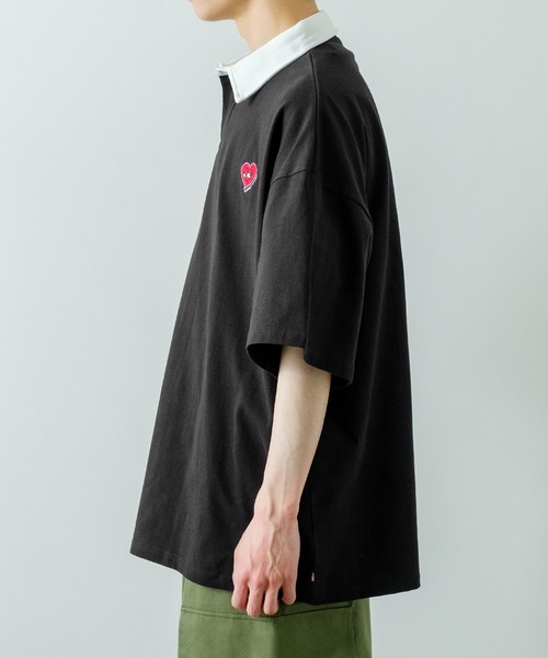 SIDEWAY STANCE（サイドウェイスタンス）の「【SIDEWAY STANCE】USコットン ワンポイント 刺繍 半袖ラガーシャツ（ポロシャツ・メンズ・グリーン系その他/ブラック系その他2/グレー系その他/グリーン/ブルー系その他/グリーン系その他3/ベージュ系その他2/ブラック系その他3/ブルー/ベージュ/ブラック/ブラック系その他/ベージュ系その他3/グリーン系その他2/ベージュ系その他/グレー・MEDIUM/X-LARGE/LARGE）」の20枚目の写真