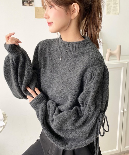 セール】ボトルネックキャンディショルダーボリュームスリーブ