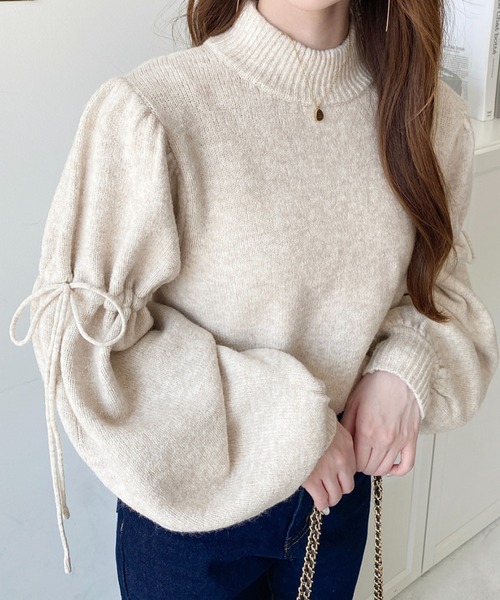 セール】ボトルネックキャンディショルダーボリュームスリーブ