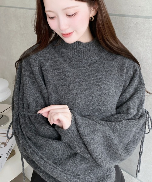 セール】ボトルネックキャンディショルダーボリュームスリーブミックス