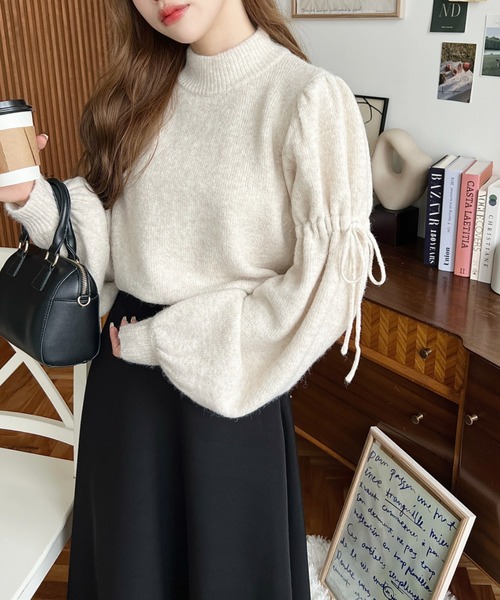 セール】ボトルネックキャンディショルダーボリュームスリーブミックス