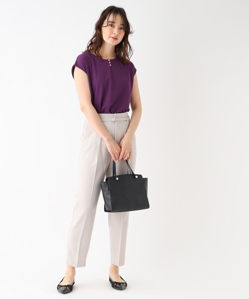 index（インデックス）の「◆パール調モチーフトップス 【接触冷感/洗濯機洗い可】（Tシャツ/カットソー・レディース・ライトグレー/ライトブルー/ネイビー/キャメル/パープル系・38/42/36/40）」の17枚目の写真