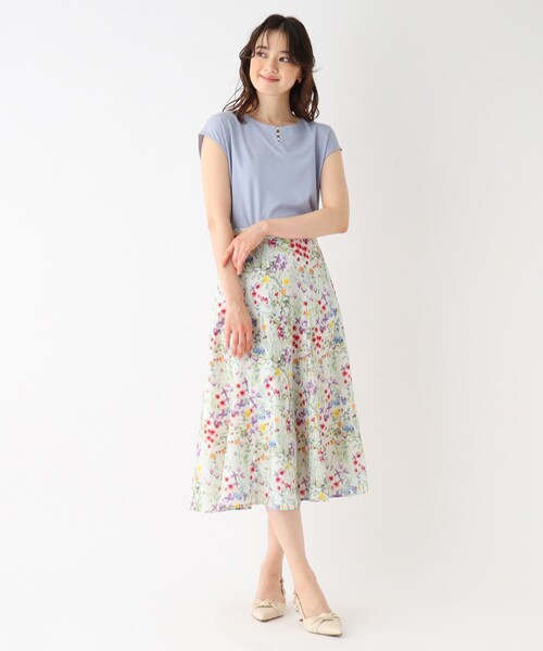 index（インデックス）の「◆パール調モチーフトップス 【接触冷感/洗濯機洗い可】（Tシャツ/カットソー・レディース・ライトグレー/ライトブルー/ネイビー/キャメル/パープル系・38/42/36/40）」の20枚目の写真