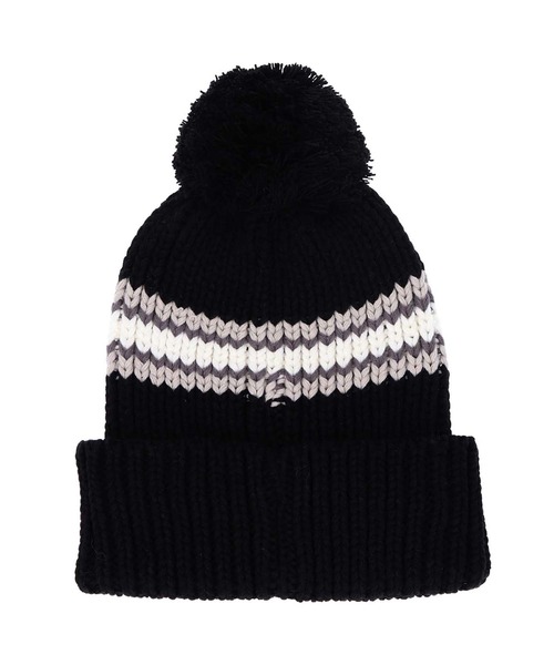 X-girl(エックスガール)の「CONTRAST STRIPE KNIT CAP(ニットキャップ/ビーニー・レディース・ブルー/ブラック・ONE SIZE)」の4枚目の写真