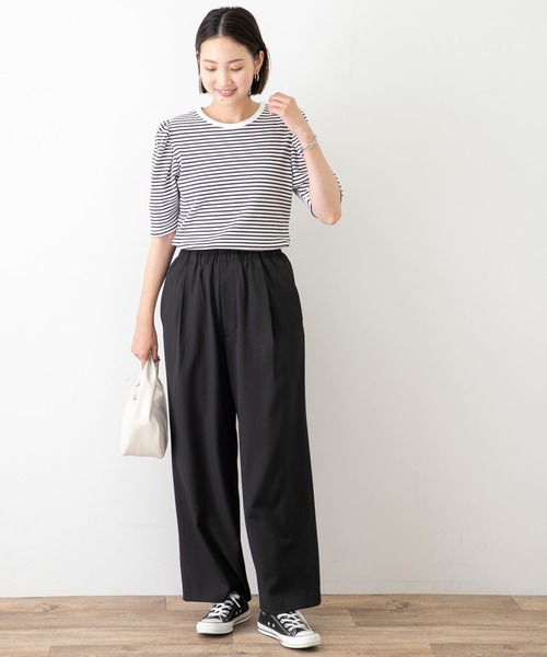 URBAN RESEARCH Sonny Label（アーバンリサーチサニーレーベル）の「MFイージータックパンツ（その他パンツ・レディース・オフホワイト/ブラック・36/38）」の7枚目の写真