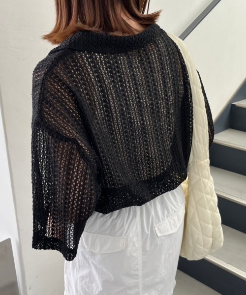 nemne store（ネンネストア）の「オープンカラーレースシャツ（シャツ/ブラウス・レディース・グリーン/ブラック/オフホワイト・フリー）」の17枚目の写真