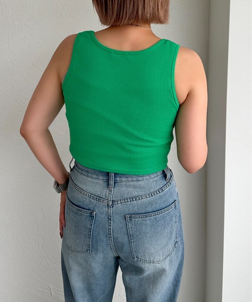 apres jour mignon(アプレジュールミニョン)の「カップ付きヘンリーショートタンク【ZOZOTOWN限定アイテム】(タンクトップ・レディース・ブルー/グリーン/オフホワイト/ピンク/ブラック・X-LARGE/フリー)」の11枚目の写真