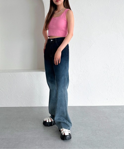 apres jour mignon(アプレジュールミニョン)の「カップ付きヘンリーショートタンク【ZOZOTOWN限定アイテム】(タンクトップ・レディース・ブルー/グリーン/オフホワイト/ピンク/ブラック・X-LARGE/フリー)」の13枚目の写真