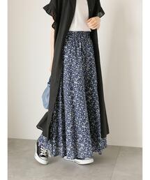 Samansa Mos2 blue | 花柄ギャザースカート(スカート)