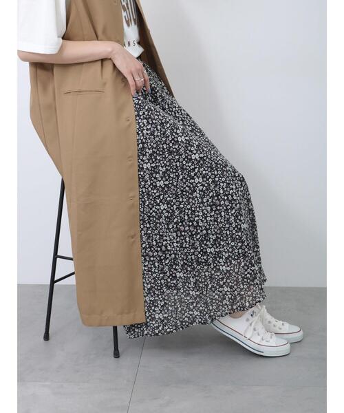 Samansa Mos2 blue（サマンサモスモスブルー）の「花柄ギャザースカート（スカート・レディース・ブラック/ブラウン/ネイビー・F）」の6枚目の写真