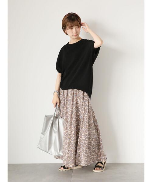 Samansa Mos2 blue（サマンサモスモスブルー）の「花柄ギャザースカート（スカート・レディース・ブラック/ブラウン/ネイビー・F）」の20枚目の写真