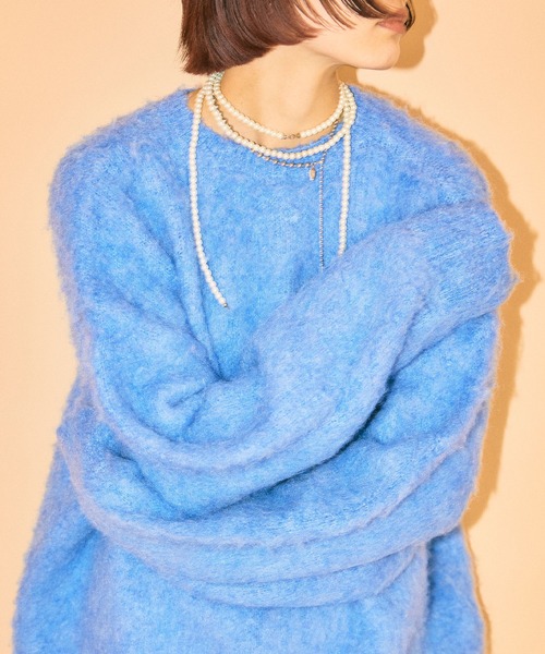 ELLEgirl（エルガール）の「《ユニセックス》シャギーニットカーディガン【ELLEgirl/エル ガール】（カーディガン/ボレロ・レディース・ライトグリーン/ブルー/ピンク/ライトグレー・FREE）」の18枚目の写真