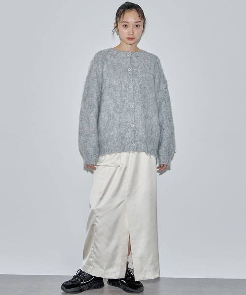 ELLEgirl（エルガール）の「《ユニセックス》シャギーニットカーディガン【ELLEgirl/エル ガール】（カーディガン/ボレロ・レディース・ライトグリーン/ブルー/ピンク/ライトグレー・FREE）」の21枚目の写真