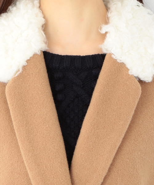 CAROLINA GLASER（カロリナ グレイサー）の「FRED PERRY DESIGNED BY MEG / チェスターコート（チェスターコート・レディース・ブラウン/ネイビー・ONE SIZE）」の6枚目の写真