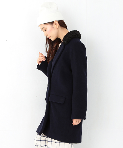 CAROLINA GLASER（カロリナ グレイサー）の「FRED PERRY DESIGNED BY MEG / チェスターコート（チェスターコート・レディース・ブラウン/ネイビー・ONE SIZE）」の10枚目の写真