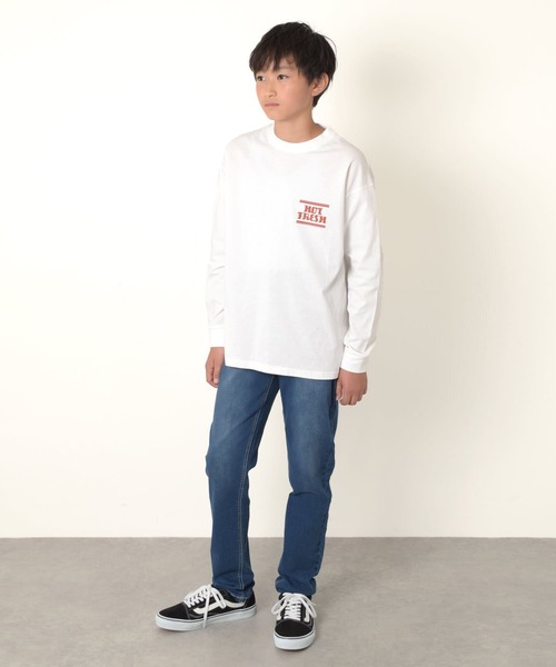 GLAZOS（グラソス）の「アソートバックFOODプリント長袖Tシャツ（Tシャツ/カットソー・キッズ・ブラック/ベージュ/ホワイト・140cm/150cm/160cm/170cm）」の6枚目の写真