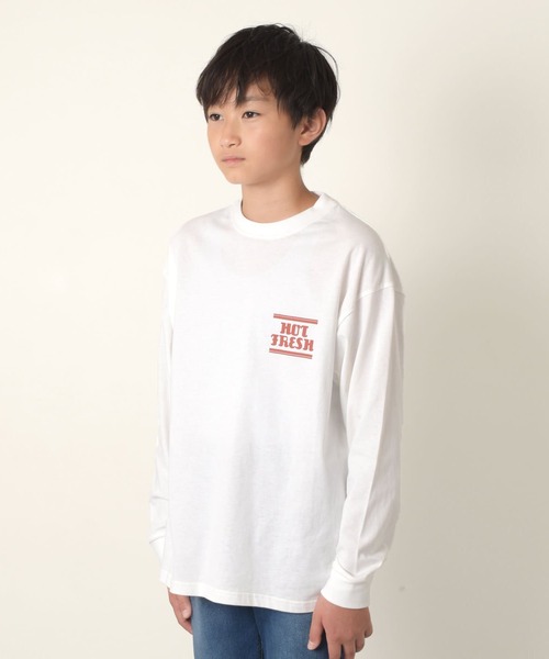 GLAZOS（グラソス）の「アソートバックFOODプリント長袖Tシャツ（Tシャツ/カットソー・キッズ・ブラック/ベージュ/ホワイト・140cm/150cm/160cm/170cm）」の9枚目の写真